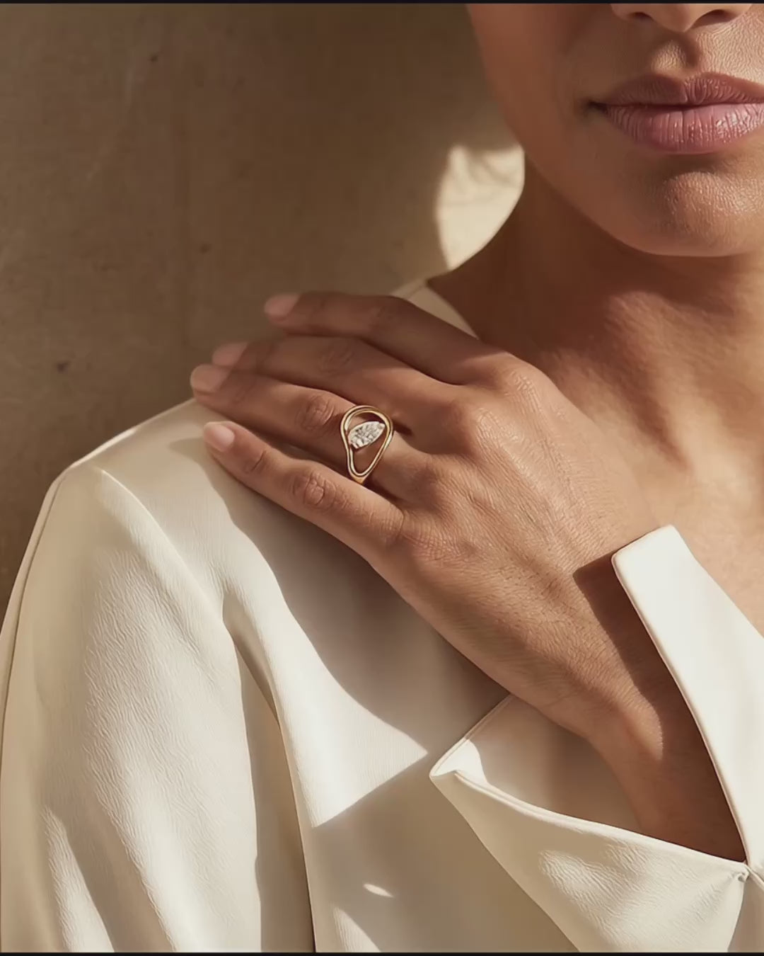 Delphine Ring worn — Pebble collection