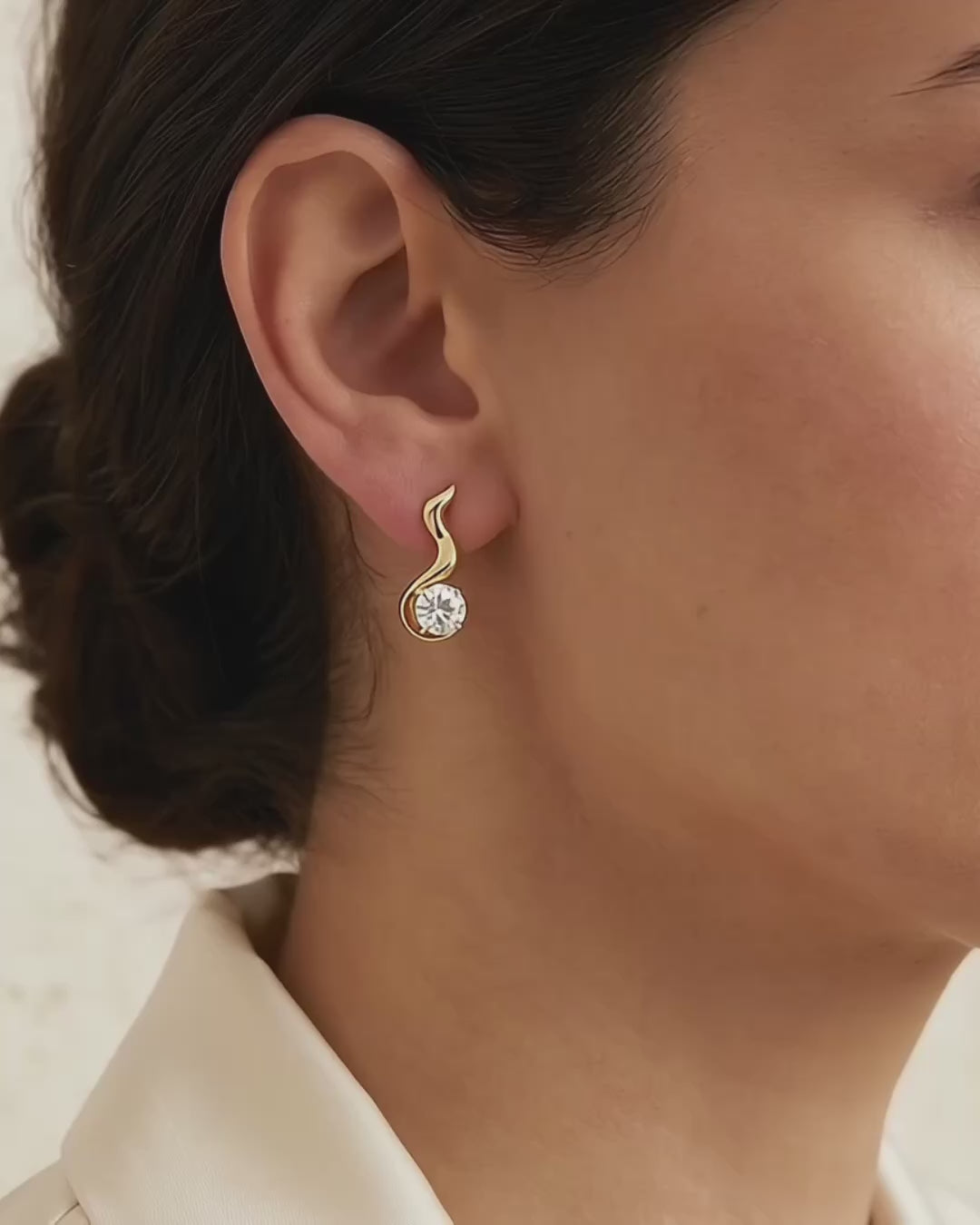 Rosalie Earrings worn — Confluence collection